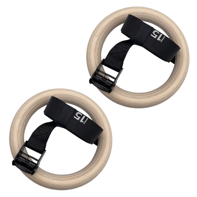 Gymnastic Ring Wood - Q84C Регулируемые деревянные гимнастические кольца с