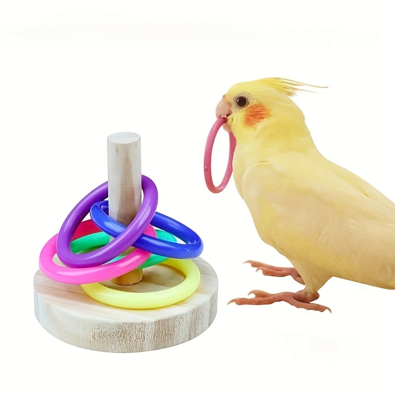 Gymnastic Ring Wood - Деревянная интерактивная игрушка-кольцо для попугая, обучающие
