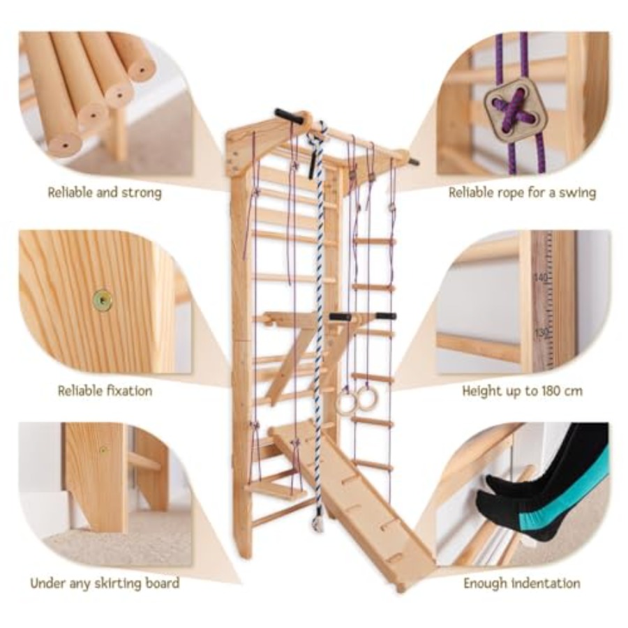 Шведская стенка для домашнего  – обзор и цена Gymnastic Ring Wood